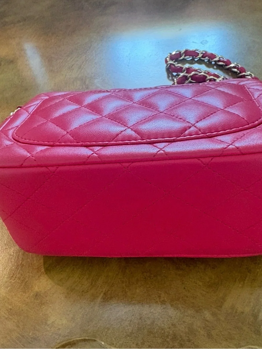 CHANEL Raspberry Pink Quilted Lambskin Classic Mini Flap